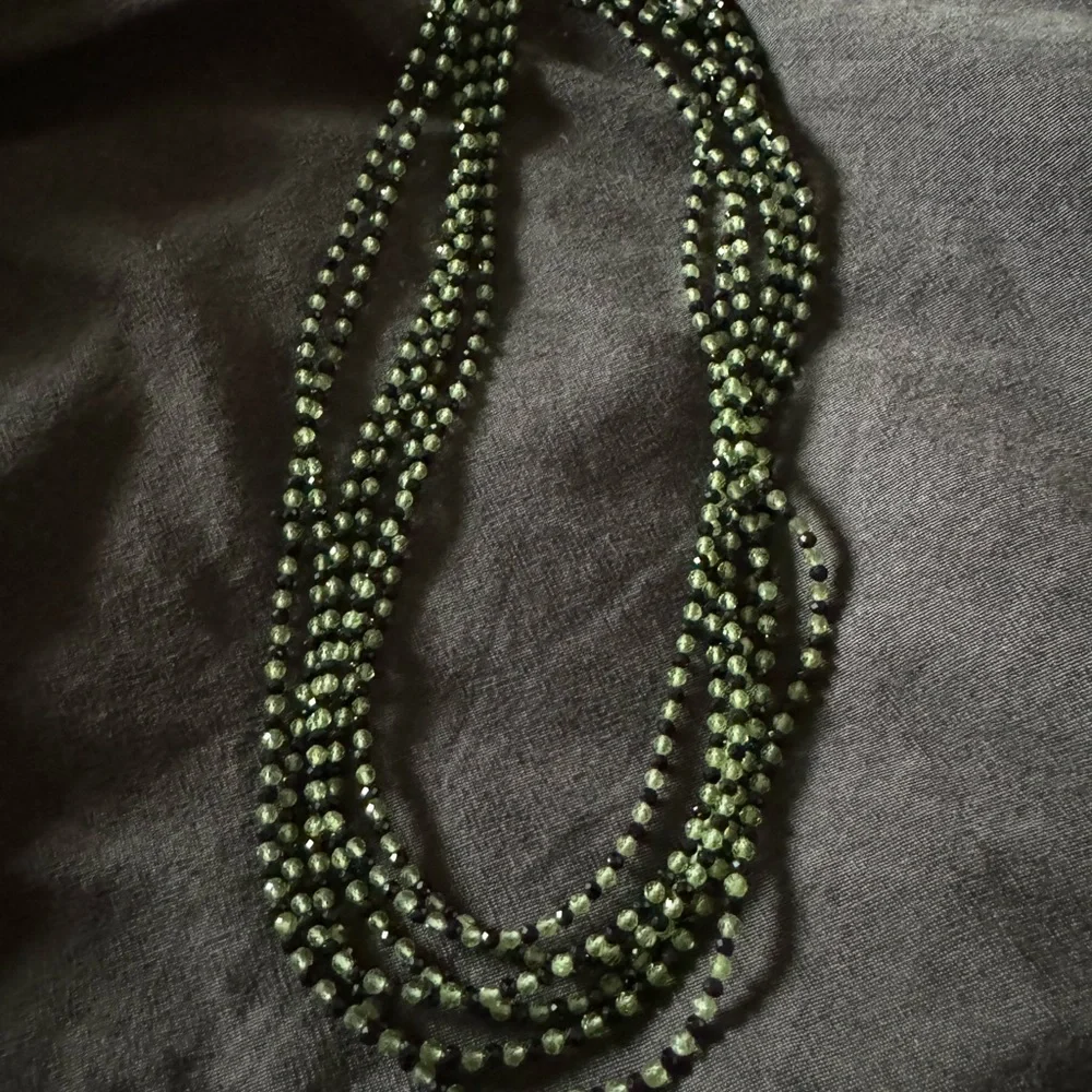 Jay King 5-Strand Green Peridot Black Spinel Waterfall-Design Necklace NIB! - Picture 4 of 5